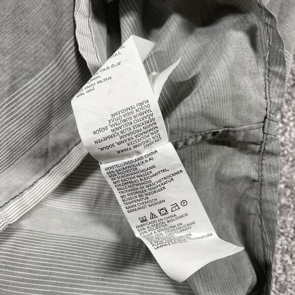 Prana Button Up Shirt Mens Medium Organic Cotton Blend Sustainable Short Sleeve - Picture 5 of 10